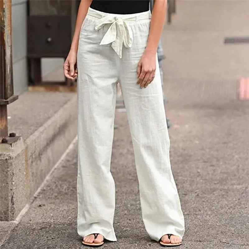 Pantalones casuales de pierna ancha para mujer