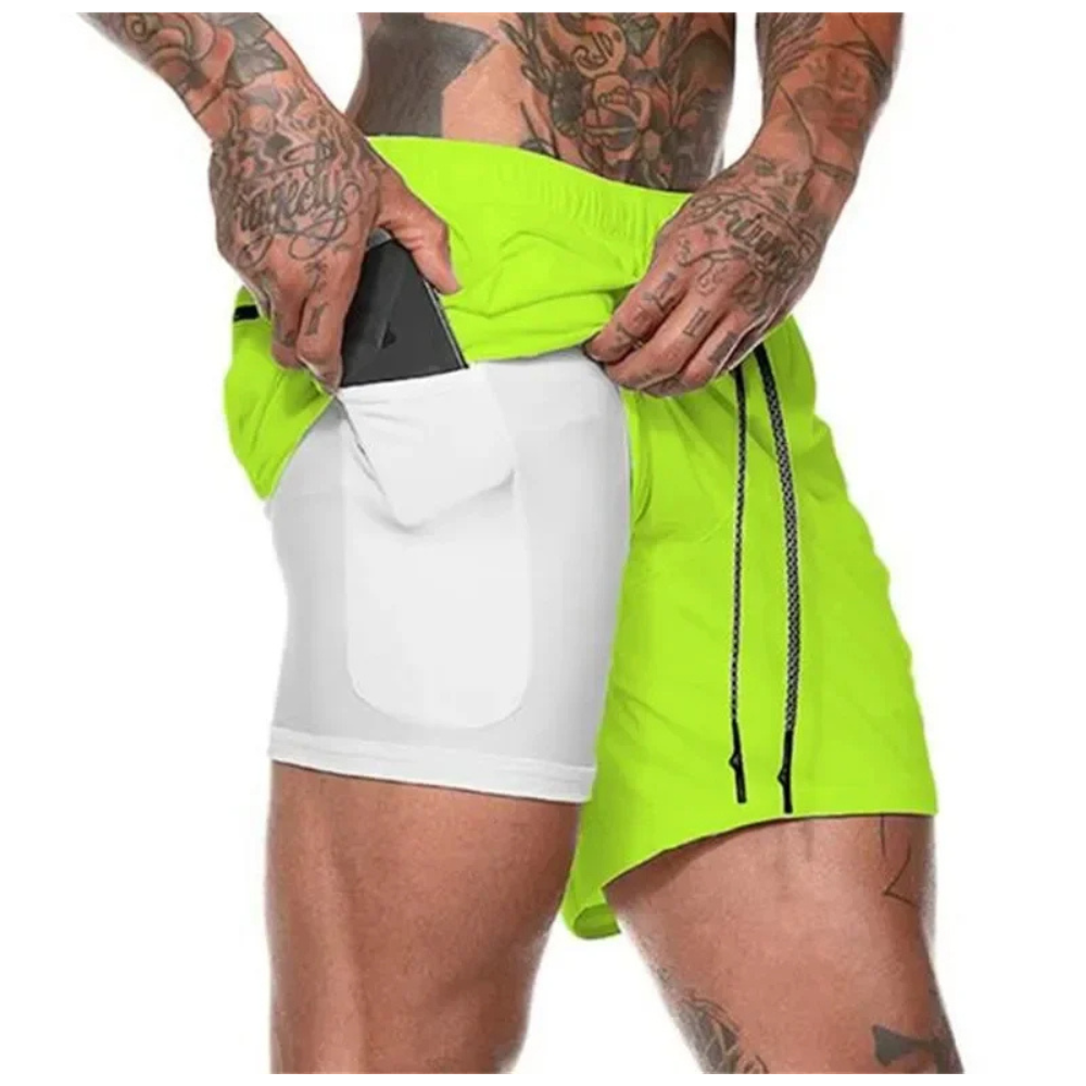Pantalones cortos deportivos 2 en 1 para hombre: diseñados para el rendimiento y la comodidad