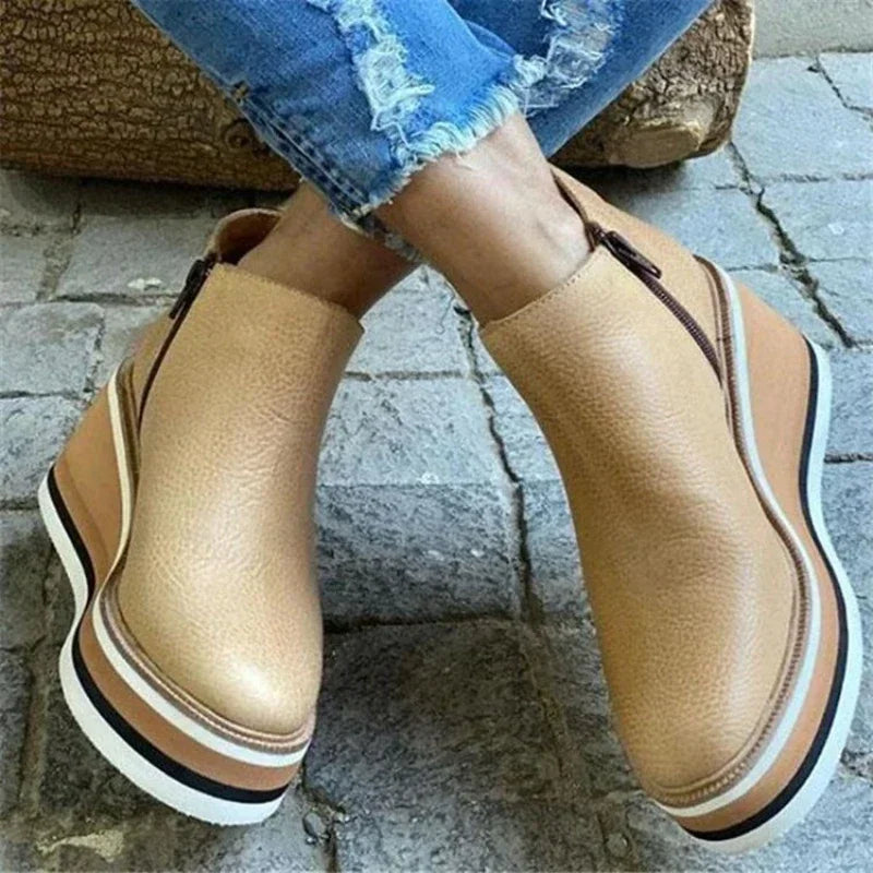 Botines de cuña para mujer con encanto vintage