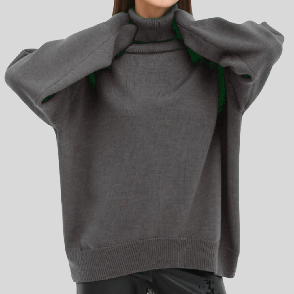 Suéter de Cuello Alto Moderno para Mujeres – Capa Elevada para Climas Fríos