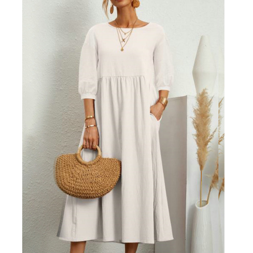 Isabelle – Vestido de Verano Elegante con Fruncidos para Mujer | Midi