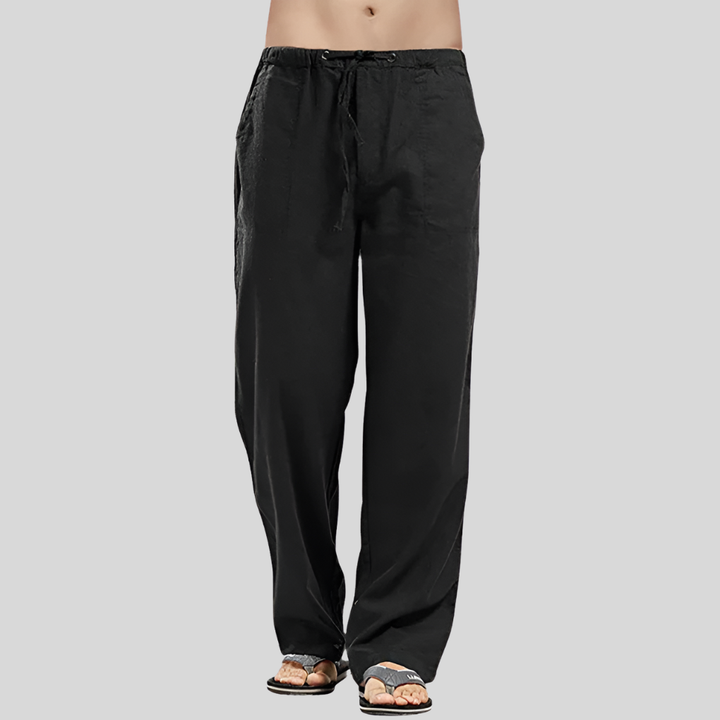 Pantalones de Lino Transpirables para Hombres con Ajuste Sobredimensionado