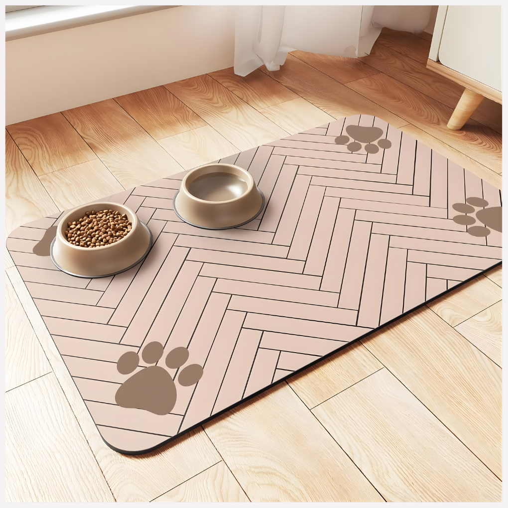 Tapete de Alimentación para Mascotas - Tapete Absorbente para Comida y Agua