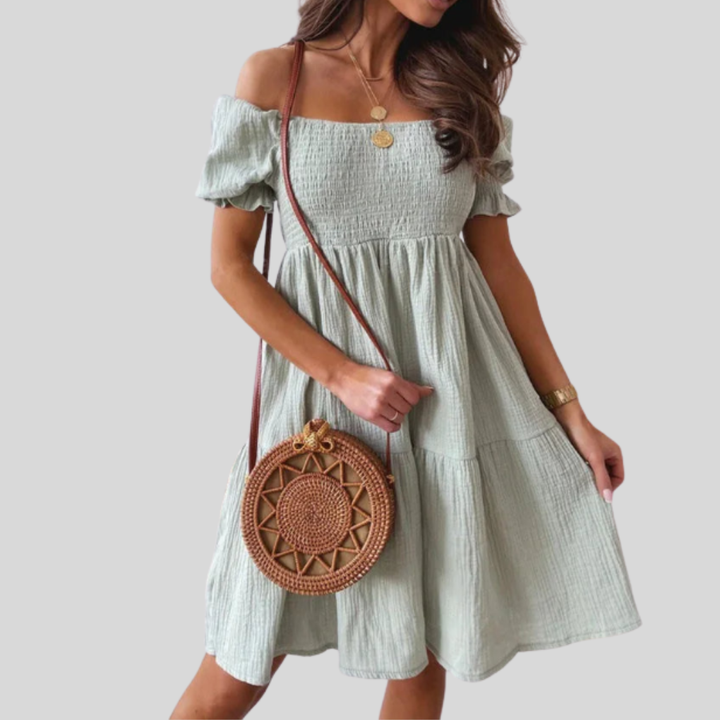 Vestido Mini Elegante de Un Hombro para Verano