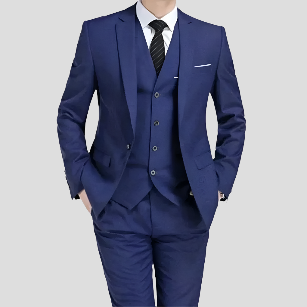 Traje de tres piezas negro para hombre