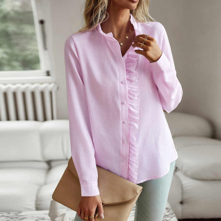 Elegante blusa de manga larga