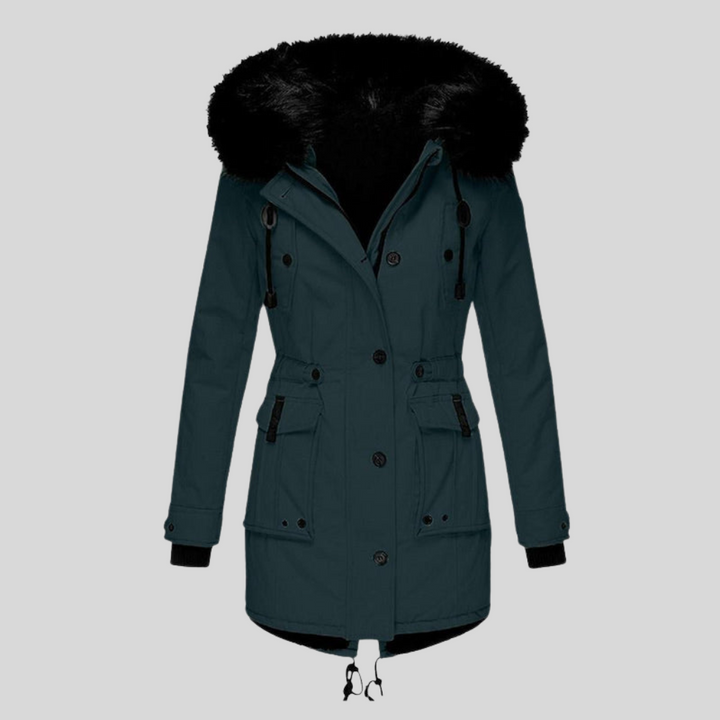 Abrigo de Invierno para Mujeres con Capucha – Capa Funcional con Bolsillos