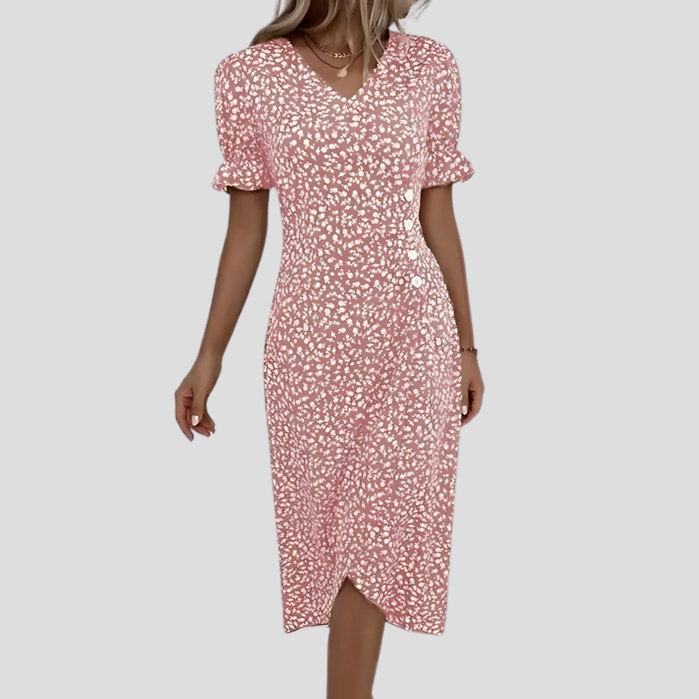 Vestido midi floral elegante para mujer