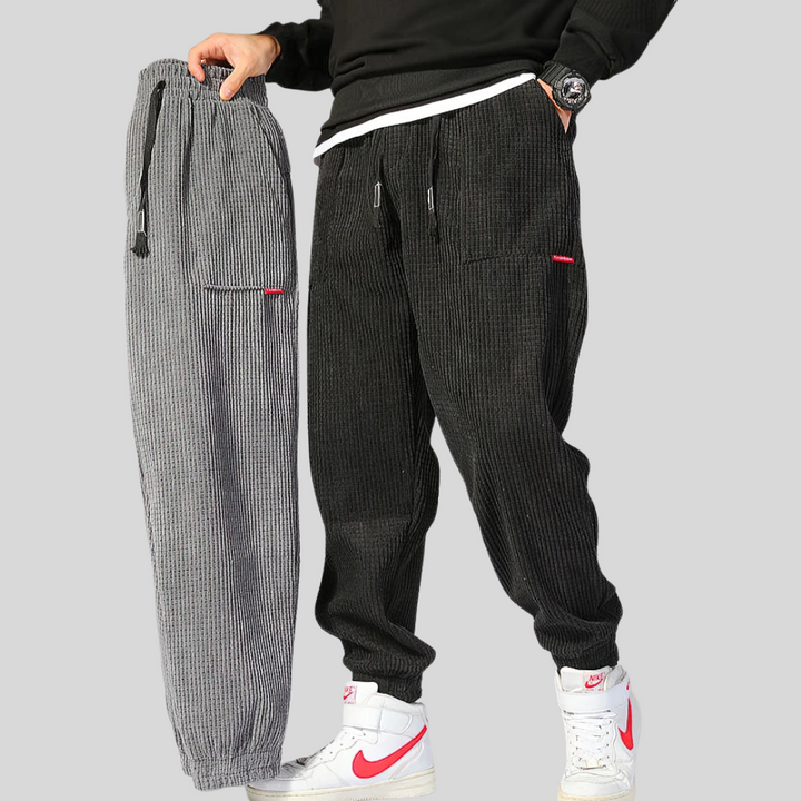 Pantalones Jogger Anchos de Cordones para Hombres – Estilo Relajado Diario