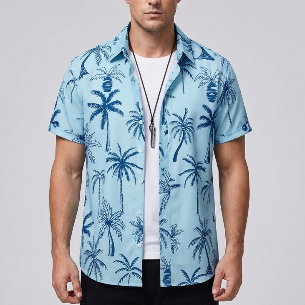 Camisa Hawaiana con Impresión de Flores 3D para Hombres