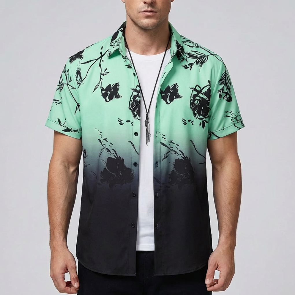 Camisa Hawaiana con Impresión de Flores 3D para Hombres
