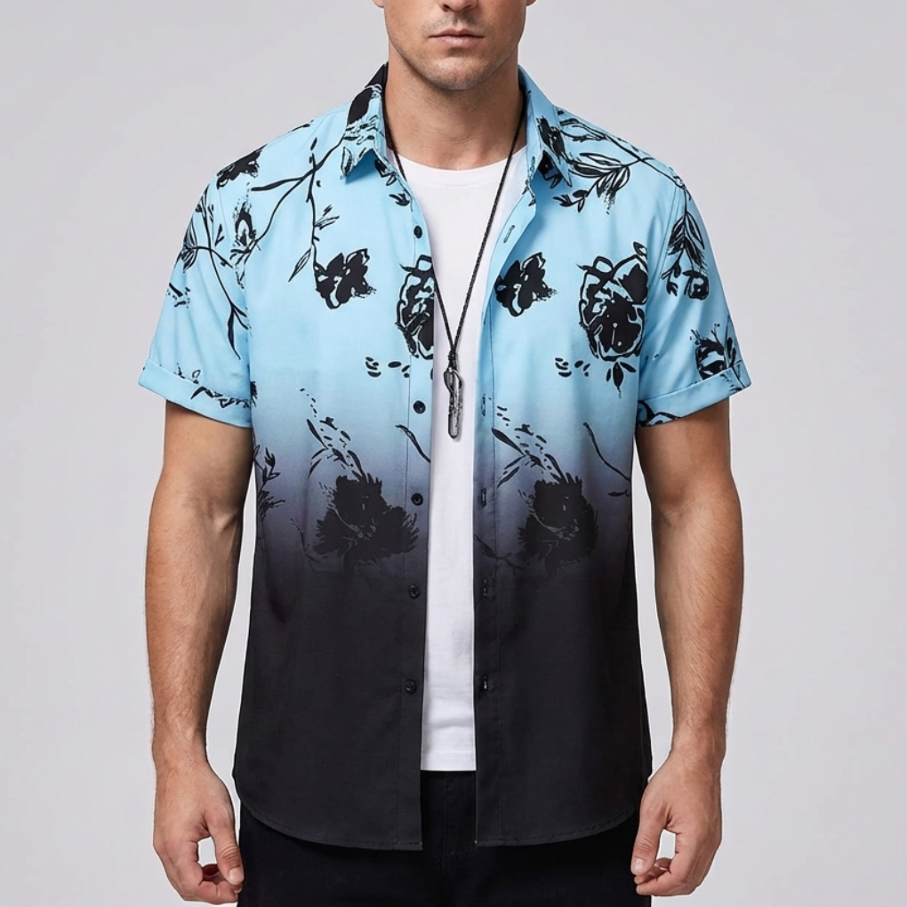 Camisa Hawaiana con Impresión de Flores 3D para Hombres