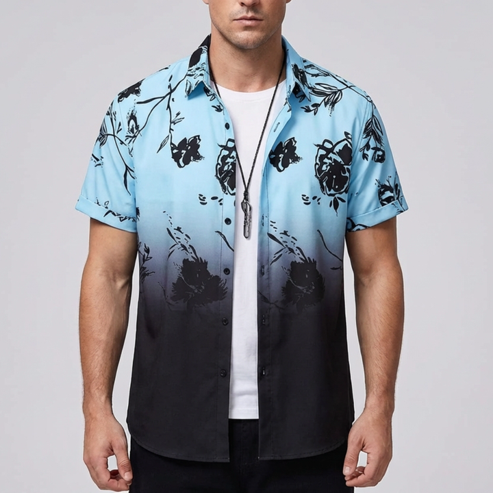 Camisa Hawaiana con Impresión de Flores 3D para Hombres