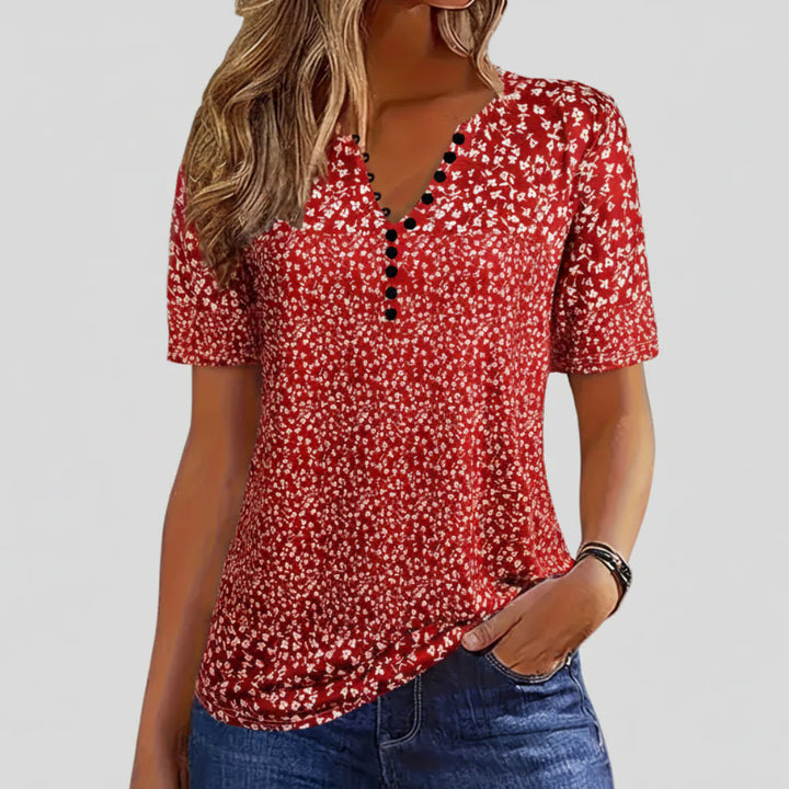 Blusa de Verano con Cuello en V para Mujeres