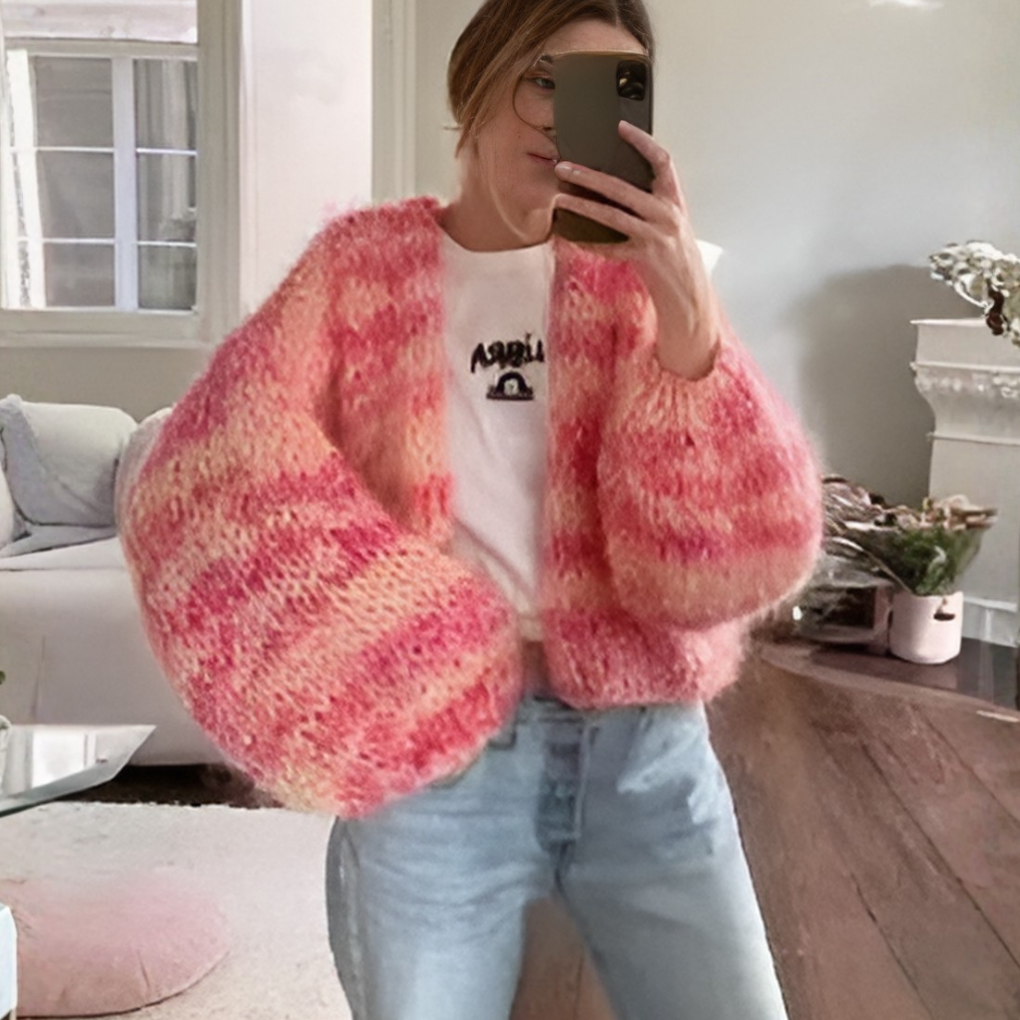 Cardigan Abierto de Rayas para Mujeres