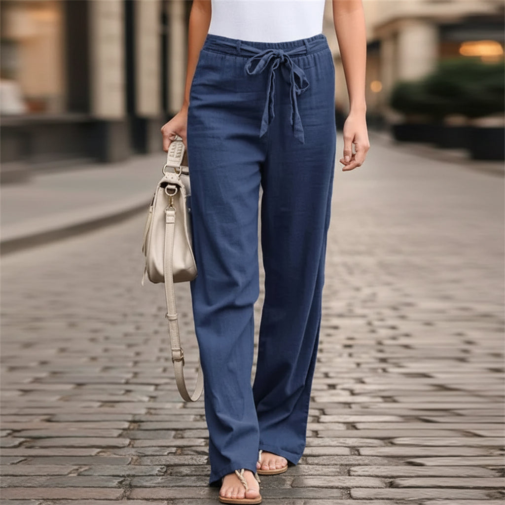 Pantalones casuales de pierna ancha para mujer, imagen 7