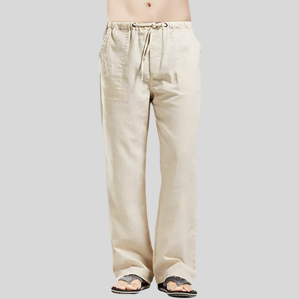 Pantalones de Lino Transpirables para Hombres con Ajuste Sobredimensionado
