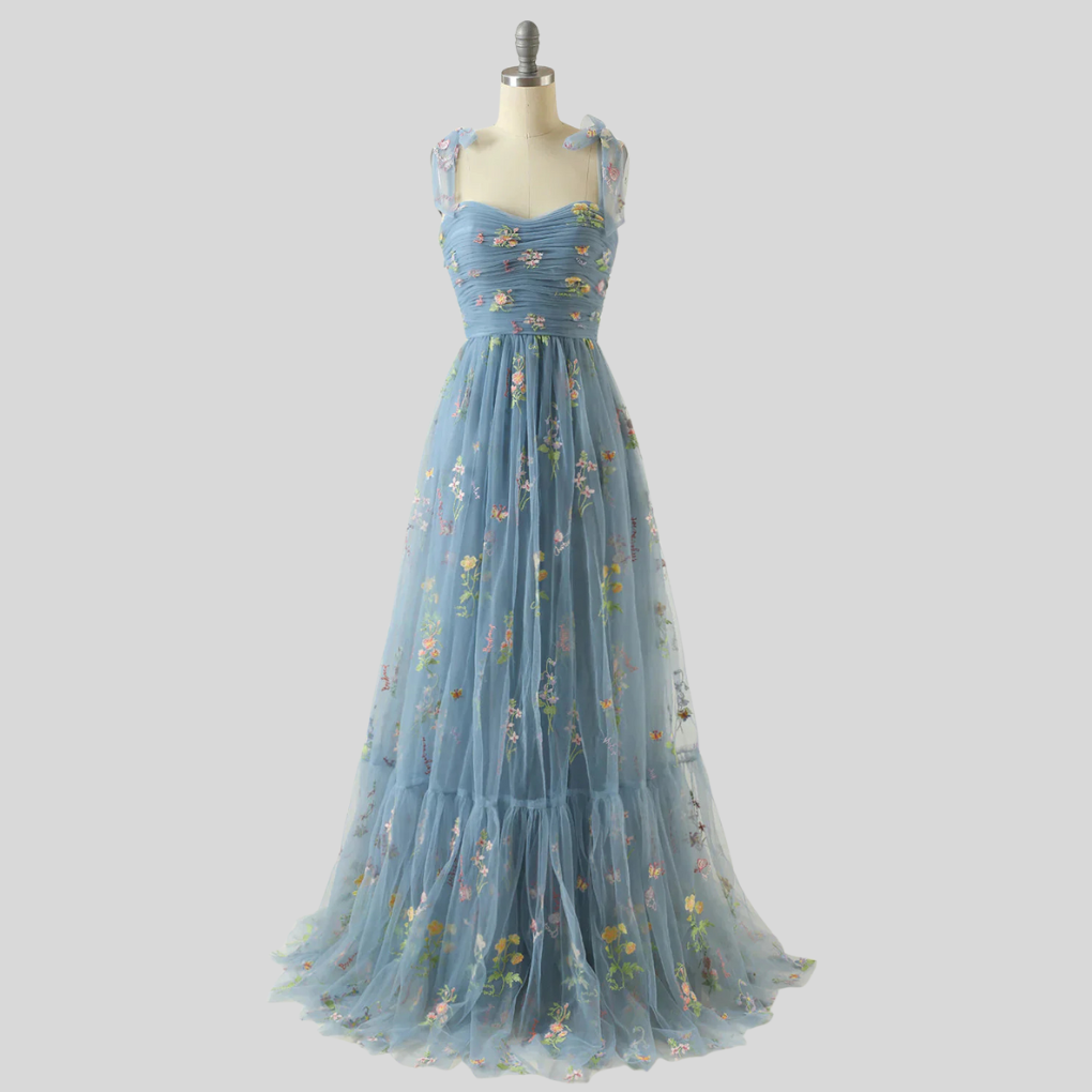 Vestido de Bola de Tul Bordado Elegante – Ropa de Noche de Declaración