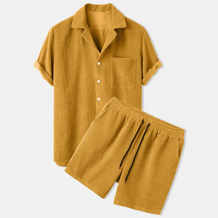 BreezeSet – Conjunto de pantalones cortos de pana para hombre