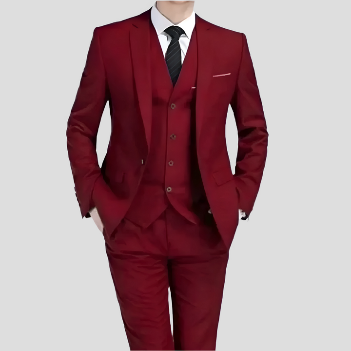 Traje de tres piezas negro para hombre