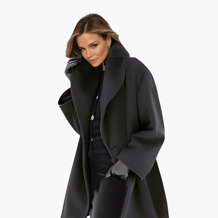 Chaqueta de Mujer con Collar Ancho y Mangas Largas