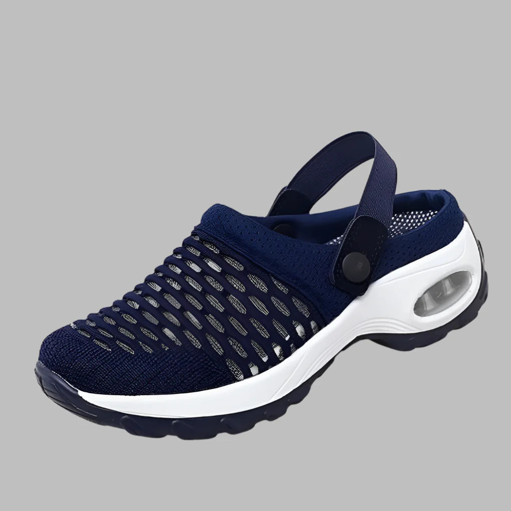 Zapatillas de casa de malla transpirable para mujer, detalle de la suela