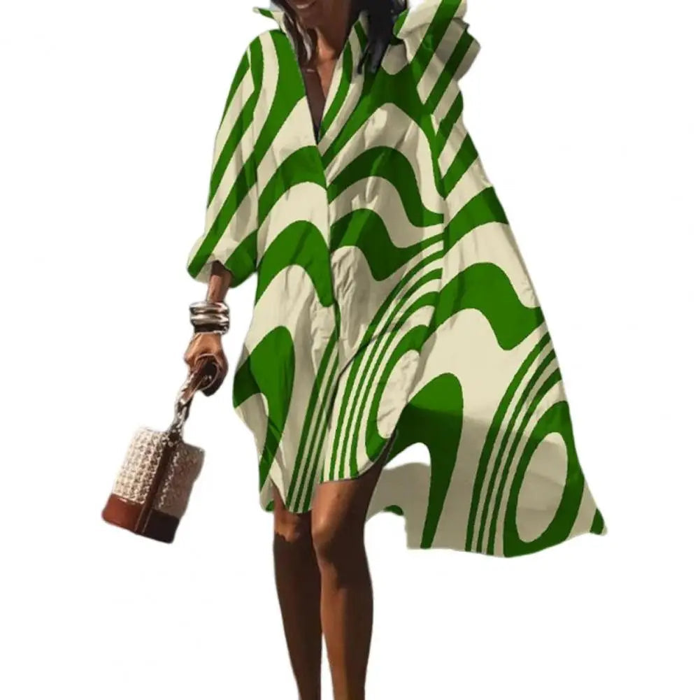 Vestido de Verano Mujer Talla Grande con Estampado Boho