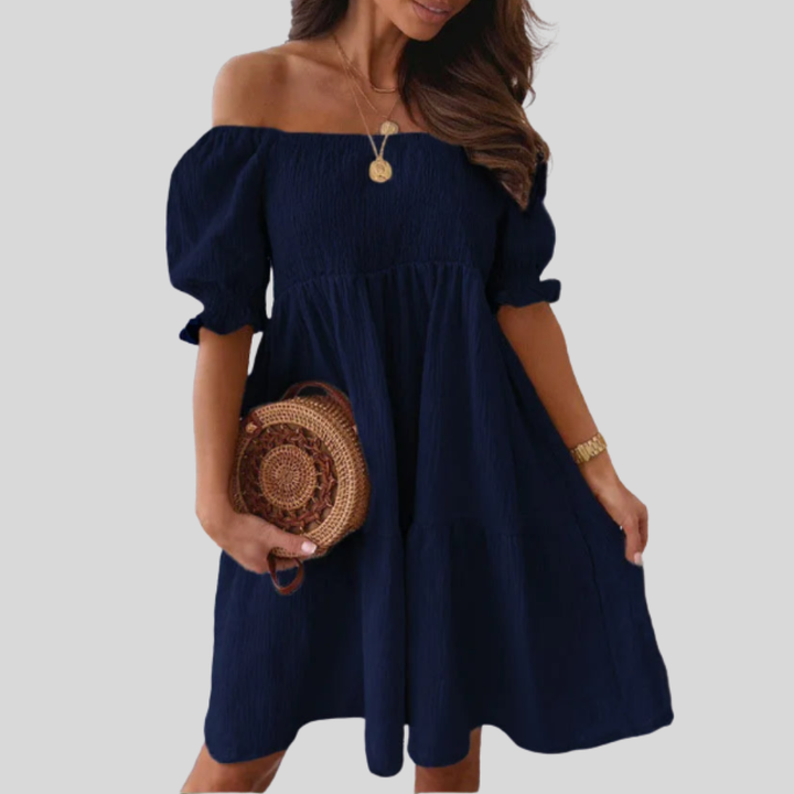 Vestido Mini Elegante de Un Hombro para Verano