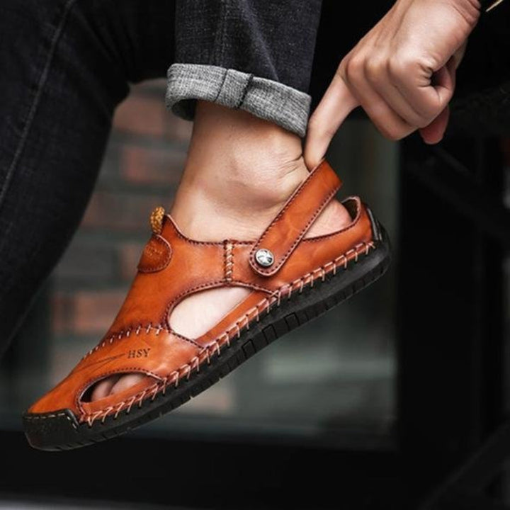 Sandalias de cuero transpirables para hombres