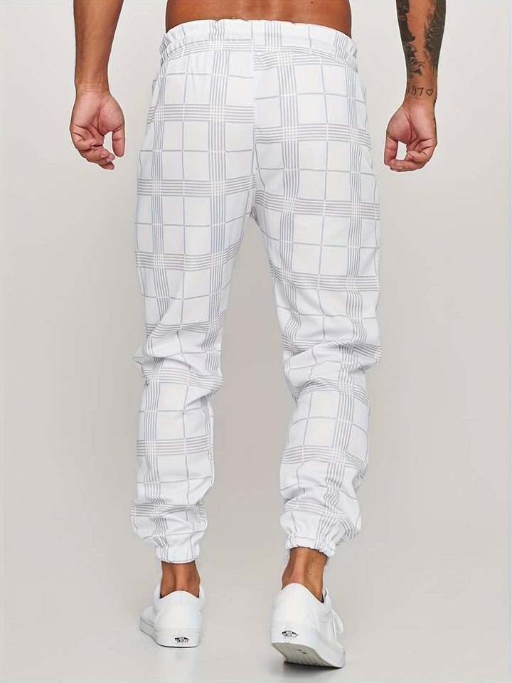 UrbanFit – Pantalones de chándal a cuadros de corte entallado para hombre