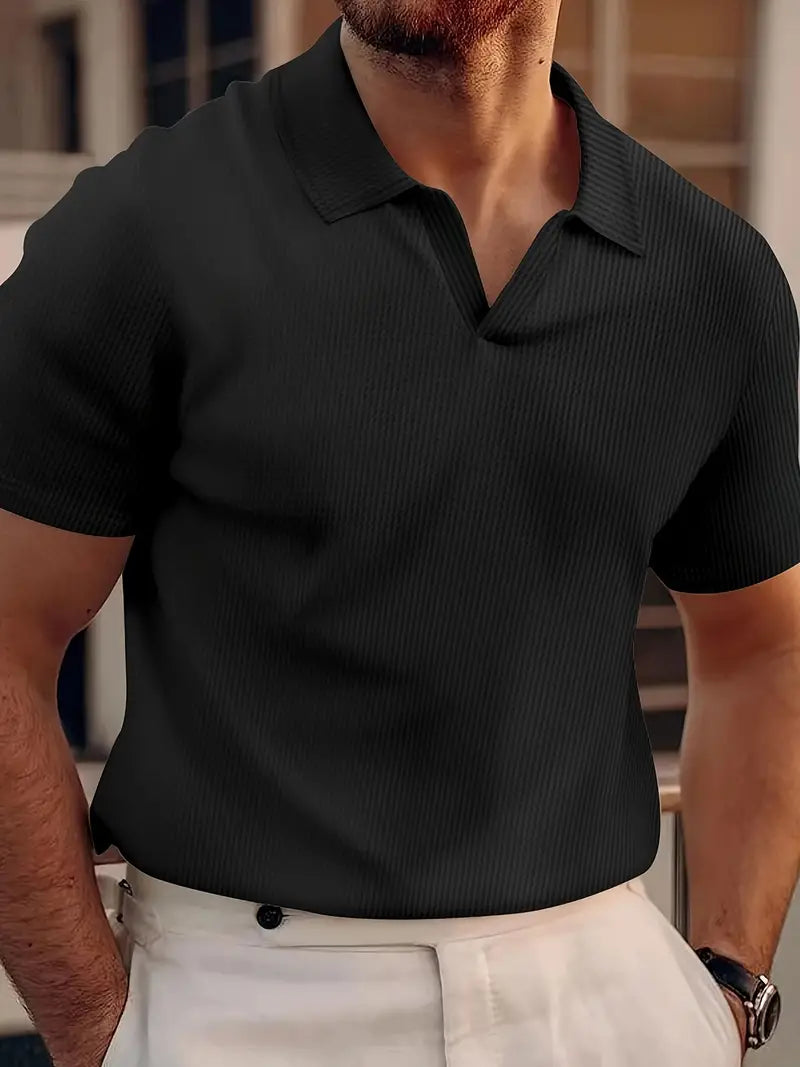 Camisa Polo Casual Masculina de Manga Corta