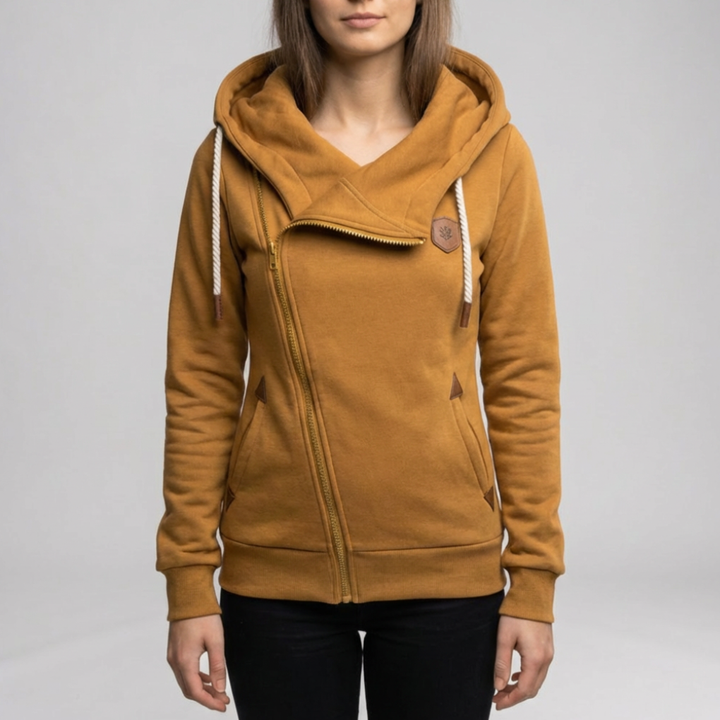 Chaqueta con Cremallera Asimétrica para Mujeres