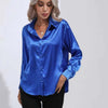 Blusa de Satín Suelta de Manga Larga para Mujer
