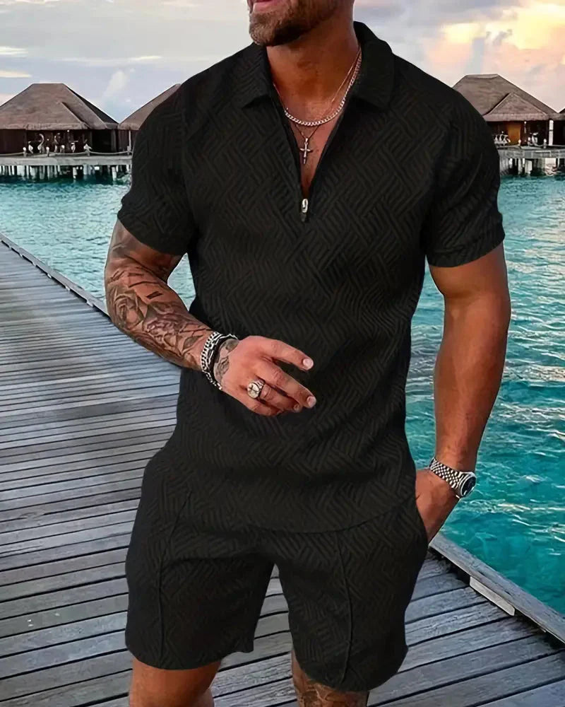 Conjunto de Traje de Verano con Cremallera Casual