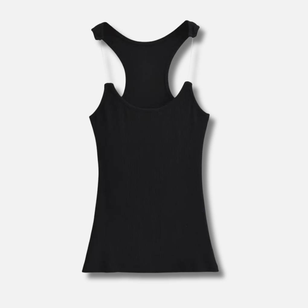 Top Ribeteado con Tirantes Invisibles para Mujeres