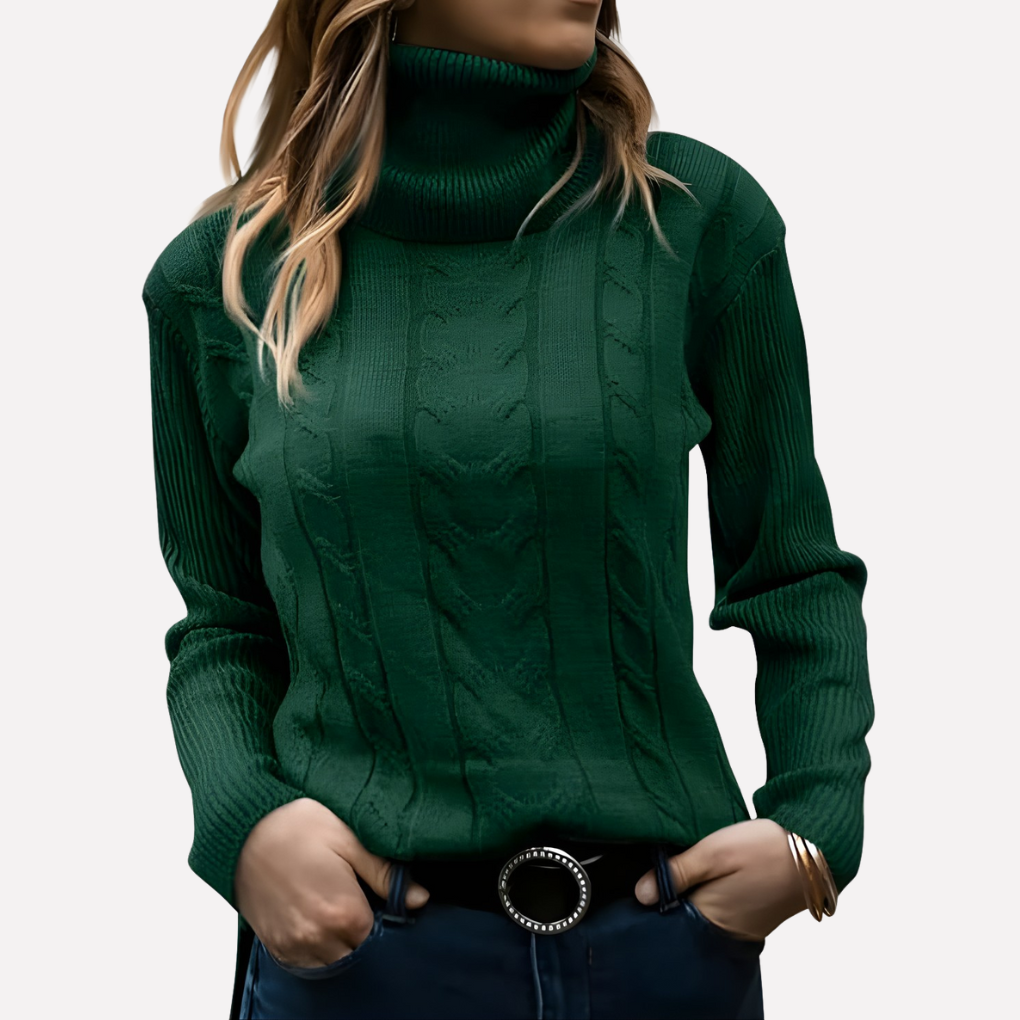 Suéter de Cuello Alto para Mujeres – Estilo Diario Relajado
