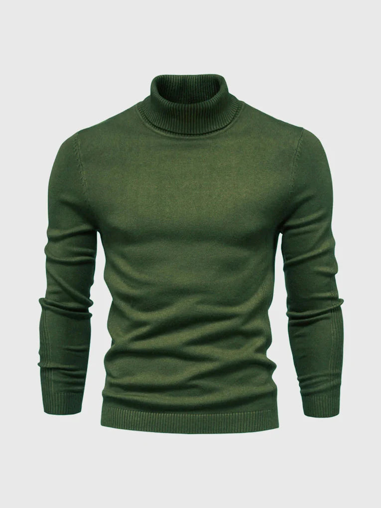 Suéter de Cuello Alto para Hombres – Lavable y Versátil