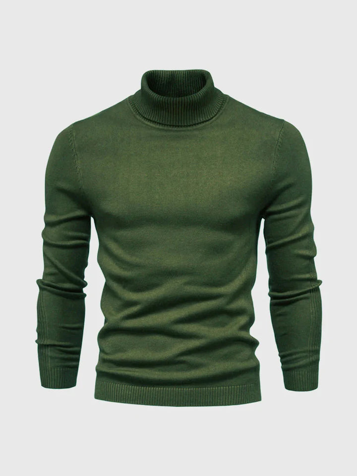 Suéter de Cuello Alto para Hombres – Lavable y Versátil
