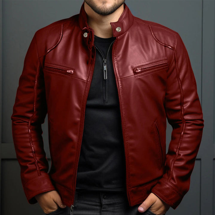 Elegante chaqueta de moto retro para hombre: estética vintage con comodidad para el día a día