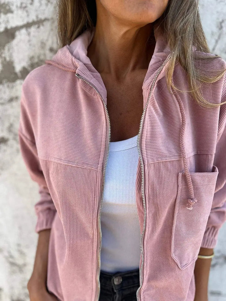 Chaqueta informal de pana con capucha