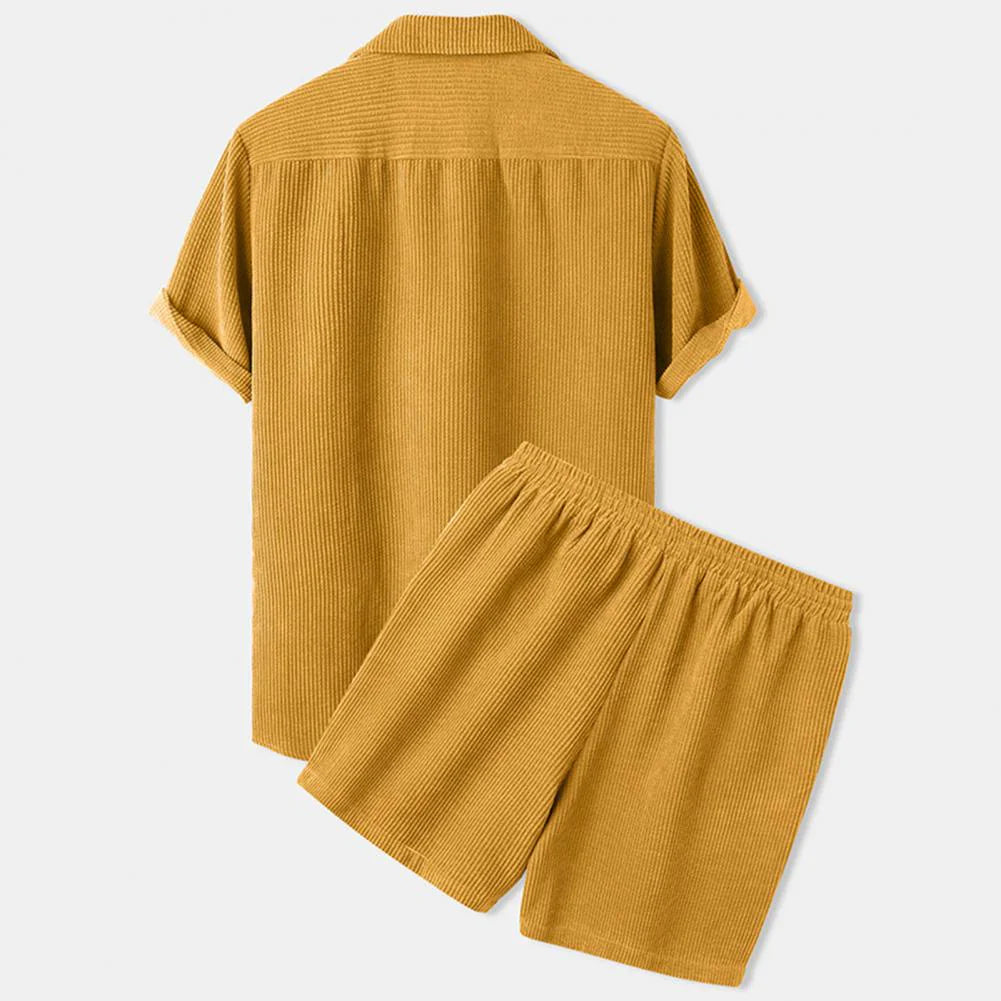 BreezeSet – Conjunto de pantalones cortos de pana para hombre