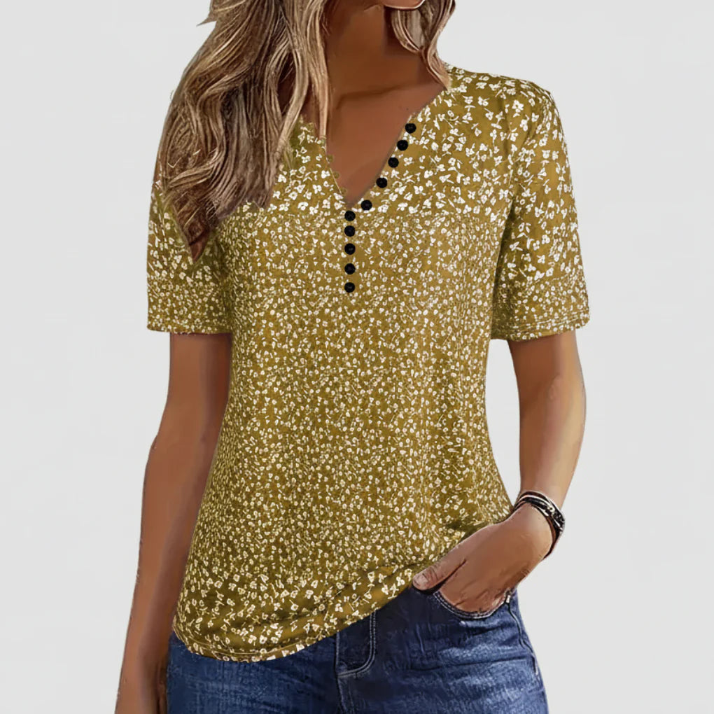Blusa de Verano con Cuello en V para Mujeres