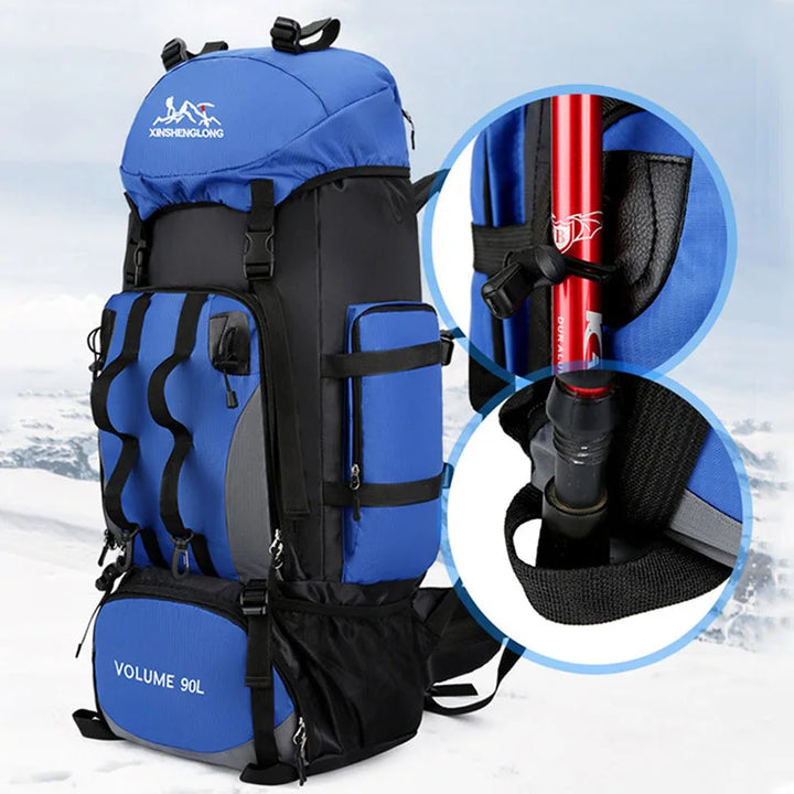 Mochila impermeable de 90 l para acampada y senderismo