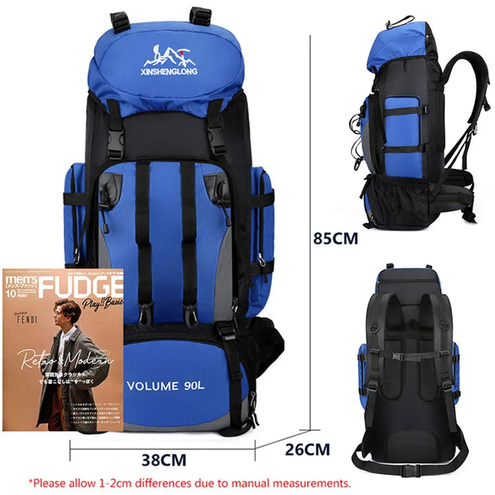 Mochila impermeable de 90 l para acampada y senderismo