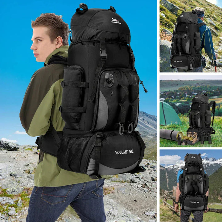 Mochila impermeable de 90 l para acampada y senderismo