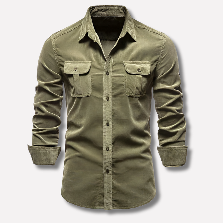 Camisa clásica de pana para hombre
