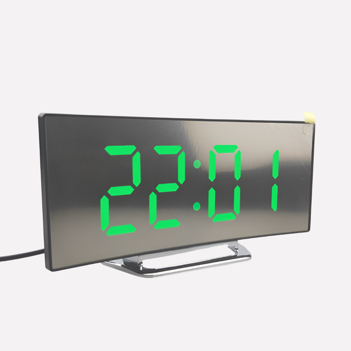 Reloj de Alarma Digital LED Curvado de Estilo Moderno