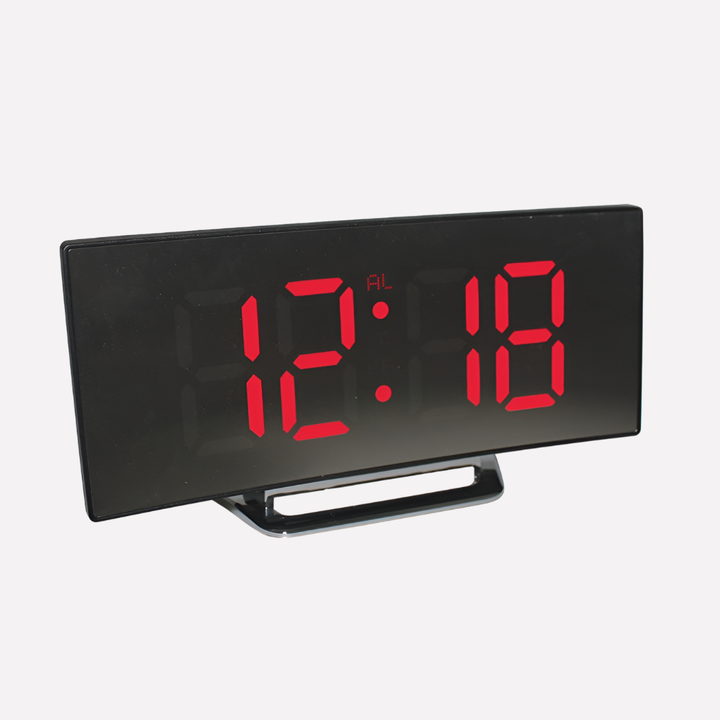 Reloj de Alarma Digital LED Curvado de Estilo Moderno