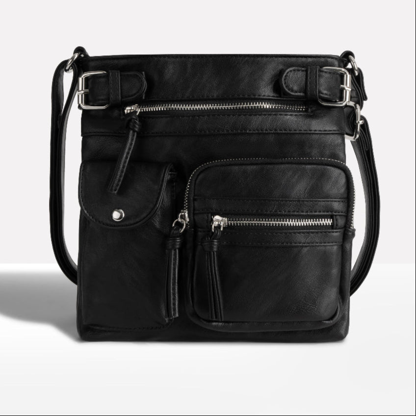 Bolso de Hombro de Cuero para Mujer con Múltiples Bolsillos