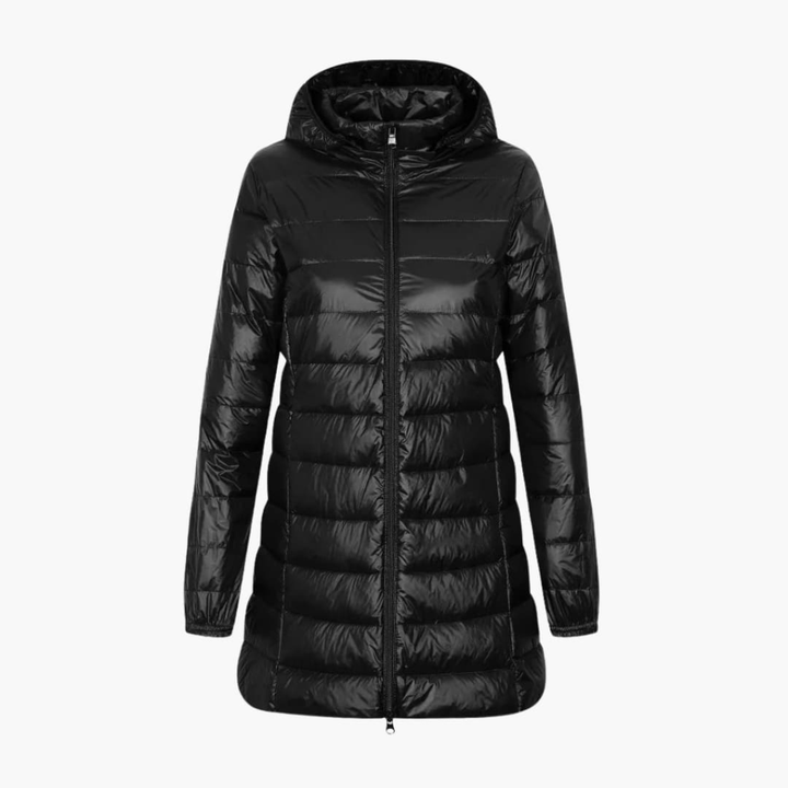 Chaqueta de Invierno de Mujer con Capucha y Corte Largo